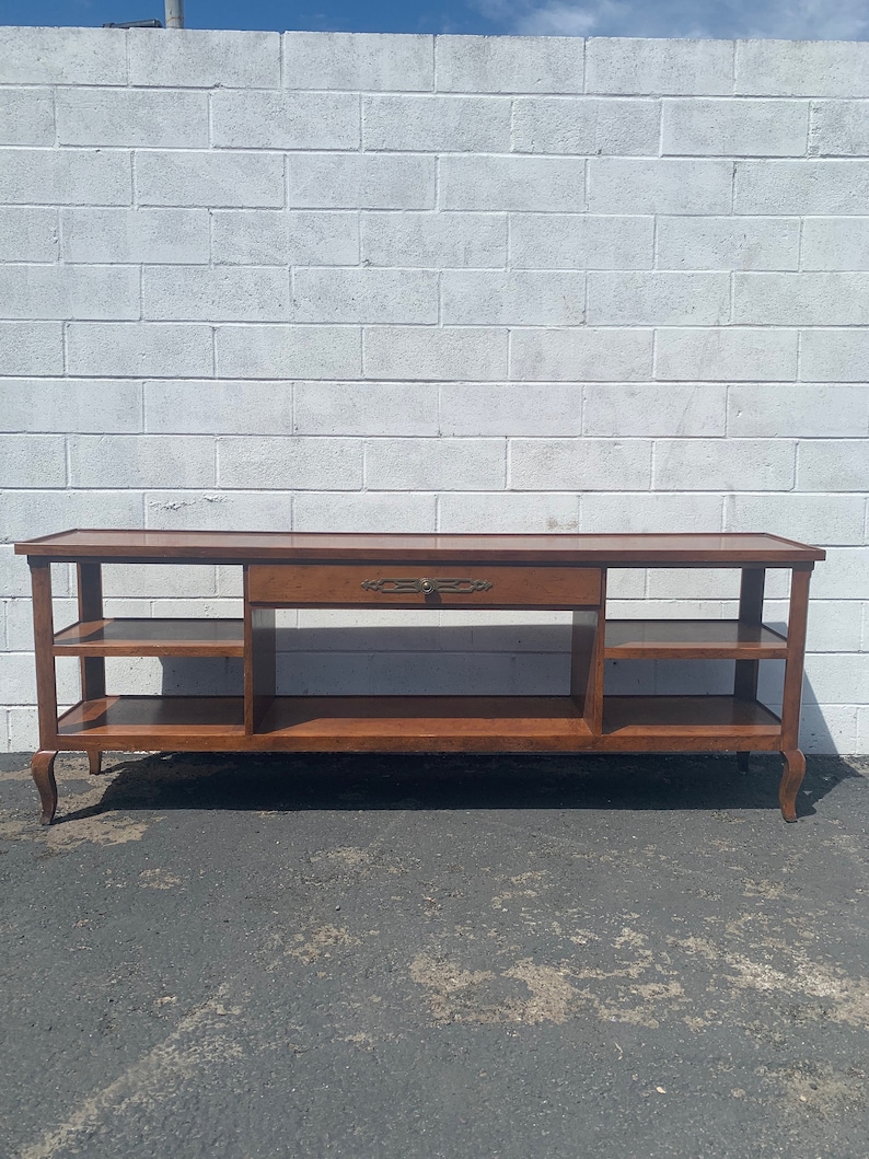 Henredon Console Table Sofa Wood Rustic Farm Antique Primitive Etsy