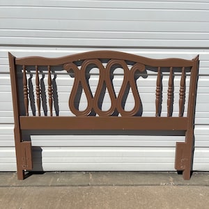 Vintage Headboard French Provincial Rococo Full Size Bedroom Furniture Wood Neoclassical Shabby Chic White Hollywood Regency Glam Bohemian