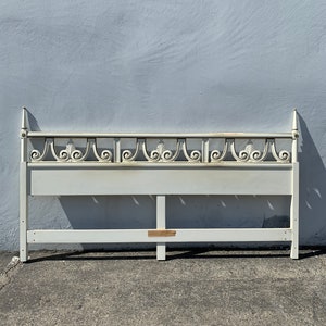 Antique Headboard Regency Empire French Provincial Hollywood Glam Bed King Size Neoclassical Coastal Chic Glamour Boho CUSTOM PAINT Avail