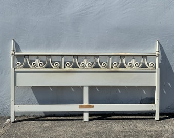 Antique Headboard Regency Empire French Provincial Hollywood Glam Bed King Size Neoclassical Coastal Chic Glamour Boho CUSTOM PAINT Avail