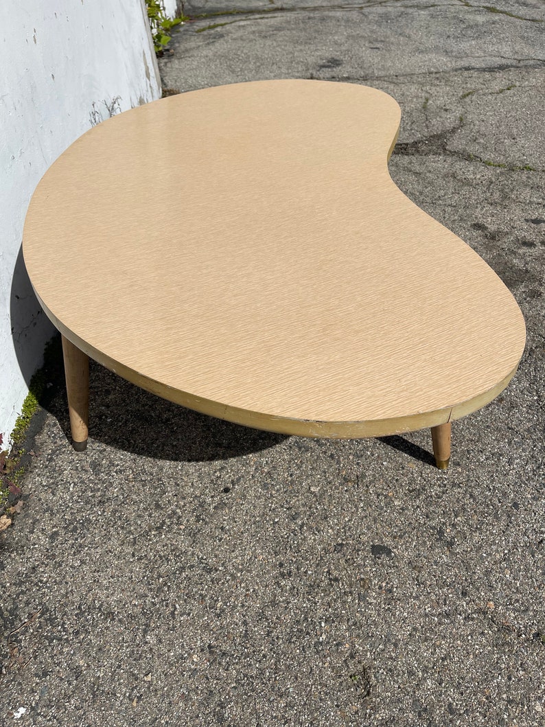 Mid Century Modern Kidney Shaped Coffee Table Retro Traditional Vintage Accent Cocktail Hollywood Regency Minimalist CUSTOM PAINT AVAIL image 6