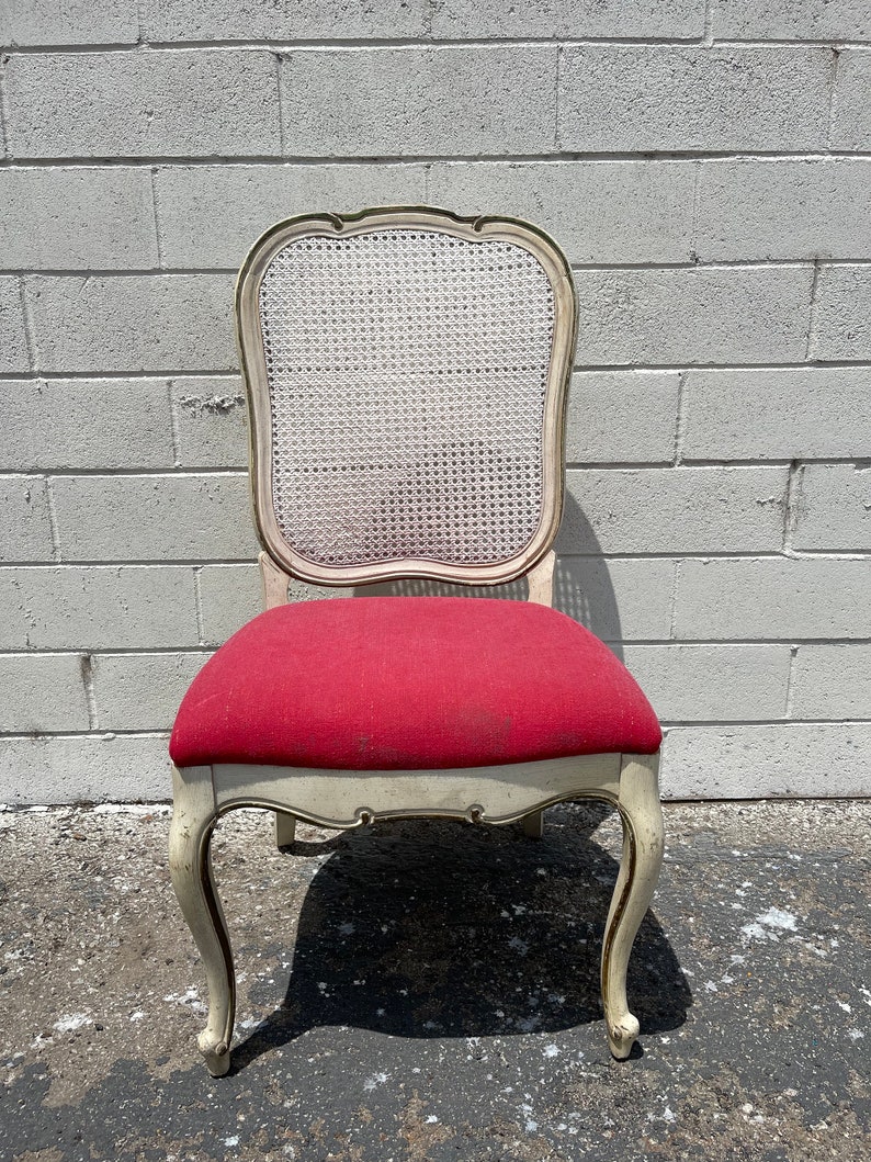 Antique Vanity Chair French Provincial Boudoir Seating Bedroom Pink Glam Shabby Chic Victorian