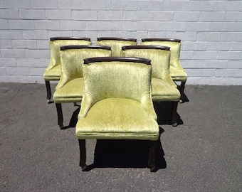 Chairs Erwin Lambeth Tomlinson Vintage Lounge Armchair Wood Seating Slipper Designer Chic Antique Hollywood Regency Wood Mid Century Modern