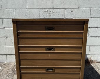 Campaign Chest Cabinet Nightstand Vintage Mid Century Chest Drawers Chinoiserie Bohemian Boho Chic Storage Bedside Table CUSTOM PAINT Avail