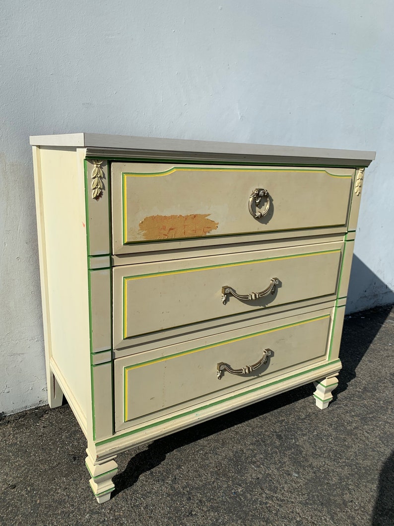 Vintage Nightstand Bachelor Chest French Provincial Dresser Bedside Table Oversized Furniture Bedroom Chest Storage Wood CUSTOM PAINT AVAIL image 4
