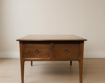 Mid Century Modern Table Mersman Furniture Wood Accent Side Table Hollywood Regency Living Room Nightstand Bedside Shelf Custom Paint Avail