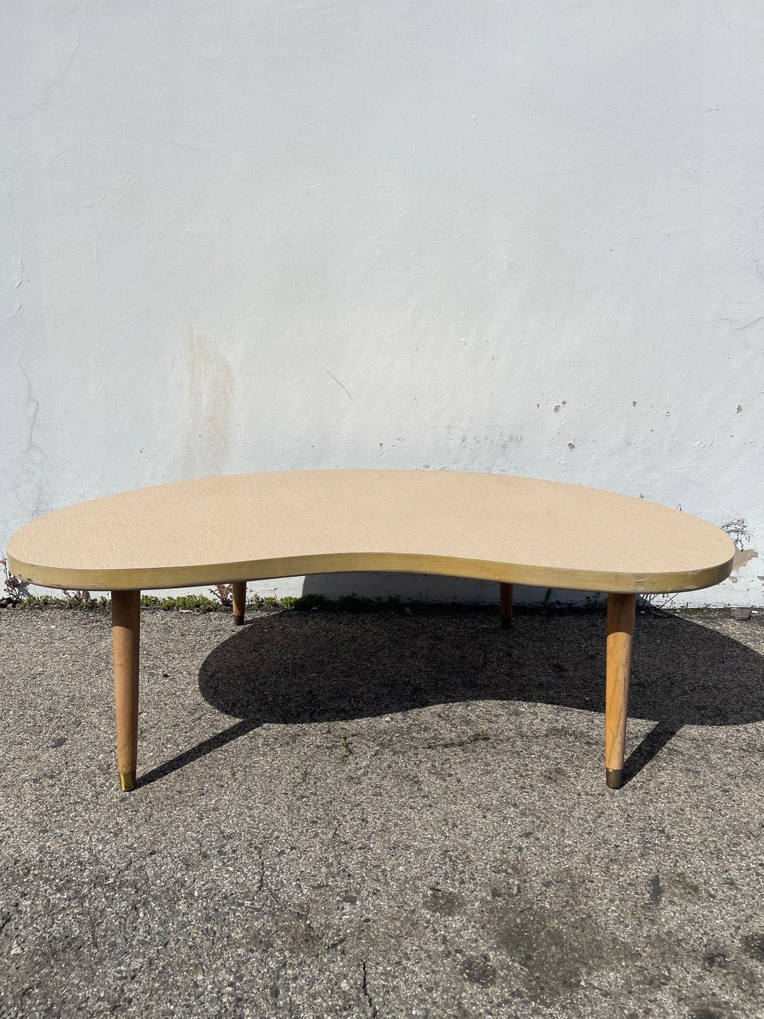 Mid Century Modern Kidney Shaped Coffee Table Retro Traditional Vintage