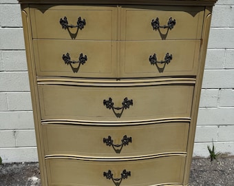 Antique French Provincial Dresser Tall Chest of Drawers Rococo Baroque Chest Drawers Shabby Chic Bedroom Set Storage CUSTOM PAINT AVAIL