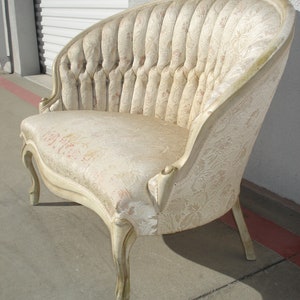 Antique Loveseat French Provincial Sette Sofa Couch Bench Boudoir Vintage Regency Entry Way Chippendale Sofa Shabby Chic Victorian Seating image 3