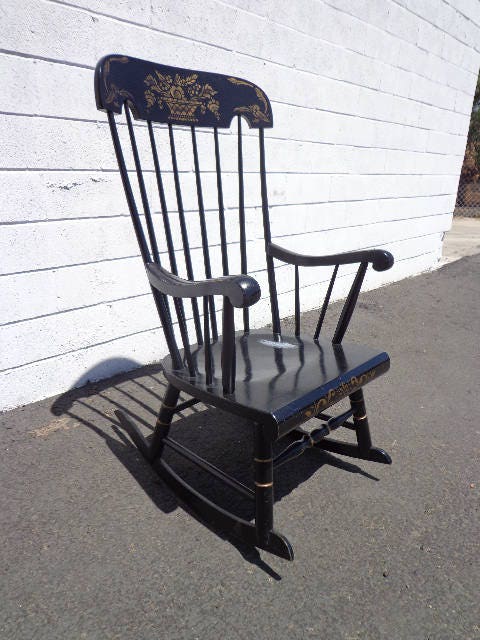 Antique Rocking Chair Rocker Armchair Spindle Traditional Shabby