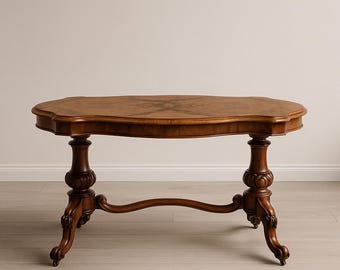 Antique Burl Wood Victorian Table Accent Side End Table Carved Rococo Baroque French Style CUSTOM PAINT AVAIL