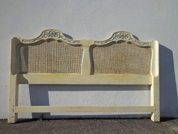 Bed Headboard French Provincial Rococo Shabby Chic Bedroom Furniture Carved Cane Neoclassical Hollywood Regency Glam Custom Paint Available