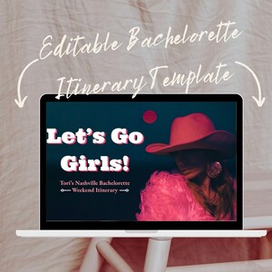 Bachelorette Itinerary Template - Powerpoint & Google Slides Compatible - The Tori Cowgirl Nashville
