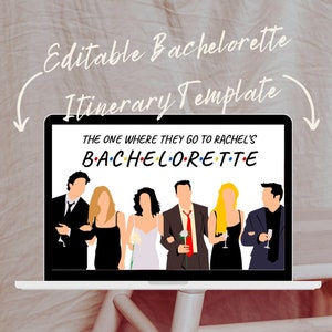 Bachelorette Itinerary Template - Powerpoint & Google Slides Compatible - The Rachel Friends Inspired