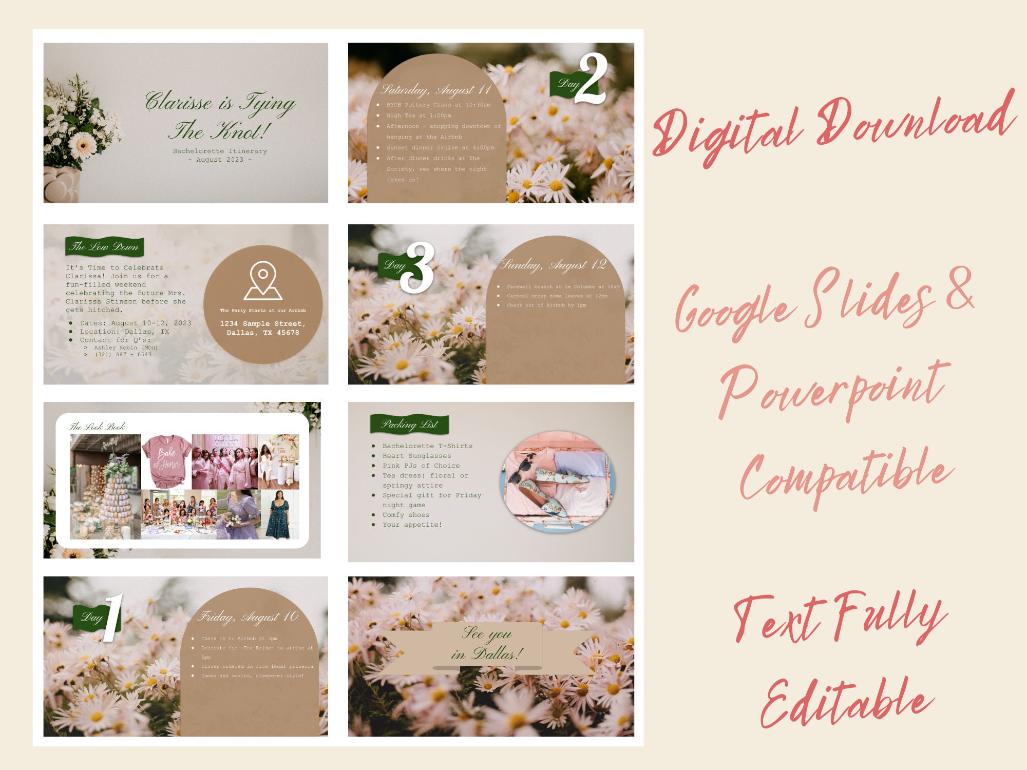 Bachelorette Itinerary Template Powerpoint & Google Slides - Etsy Canada