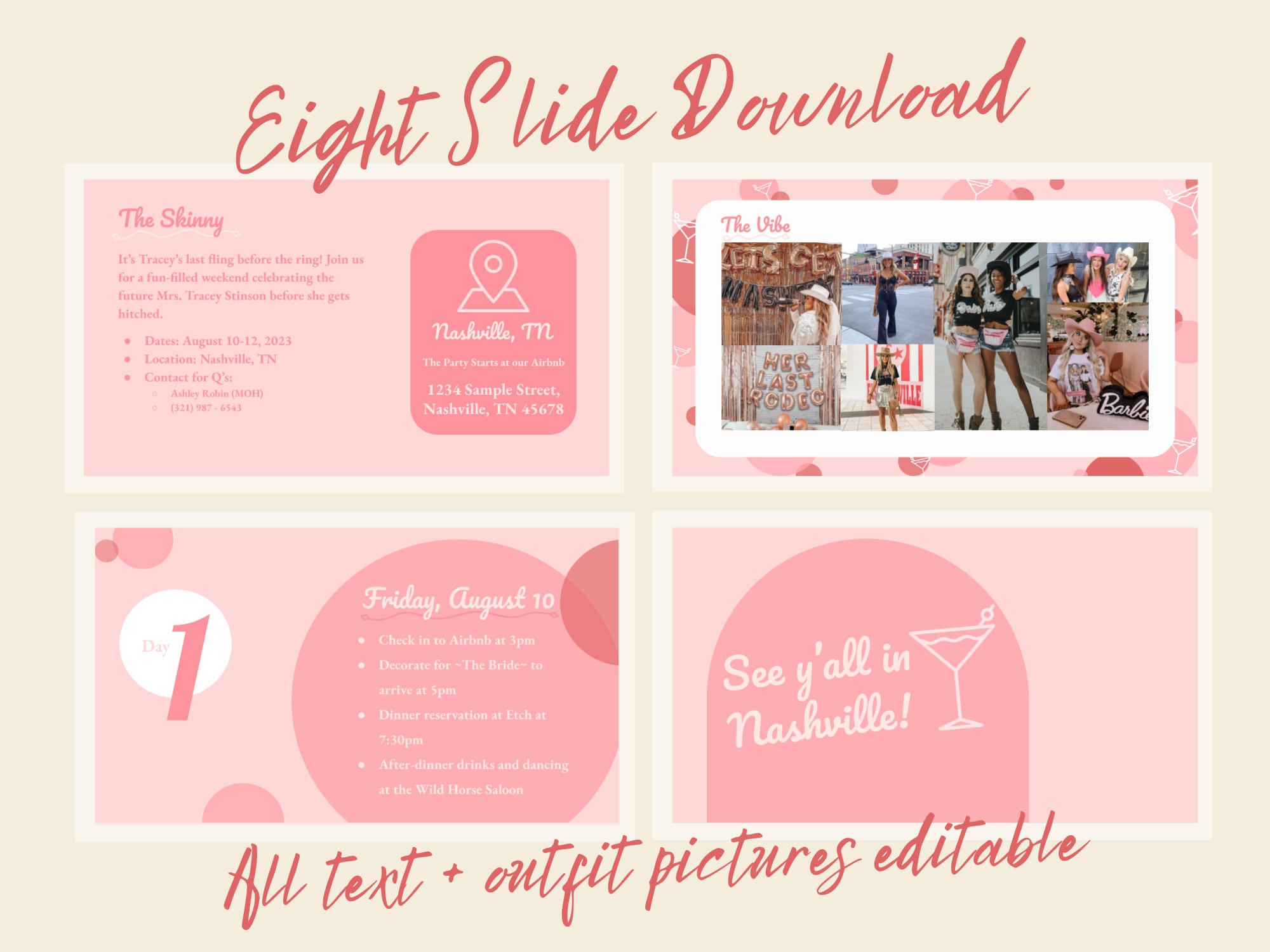 Bachelorette Itinerary Template Powerpoint & Google Slides Compatible Bachelorette Itinerary Template Powerpoint & Google Slides Compatible