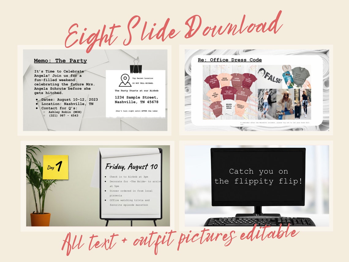 Bachelorette Itinerary Template Powerpoint & Google Slides Etsy