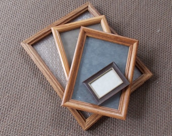 VINTAGE: Mixed Lot Wooden Frames Three 4 8x10 5x7 2x3 Wood Frames