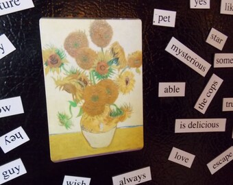 MAGNET: Vincent Van Gogh Inspired Painting Sunflowers Yellow Flowers 2x3 Artist