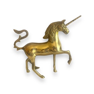 VINTAGE: Brass Unicorn Figure Magical Whimsical 1980s Figurine Majestic