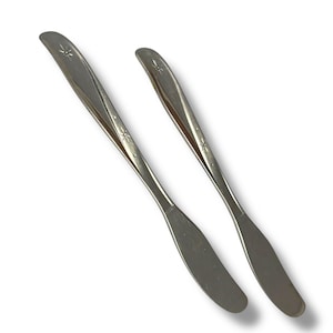 VINTAGE: Oneida Butter Knife Starburst Twin Star Pattern Midcentury Modern Serving Spoon Stainless Steel