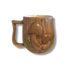 VINTAGE: Ceramic Mushroom Mug Arnel Hand Painted Cottagecore Whimsical Forest Drinking Dining Tea Coffee image 2