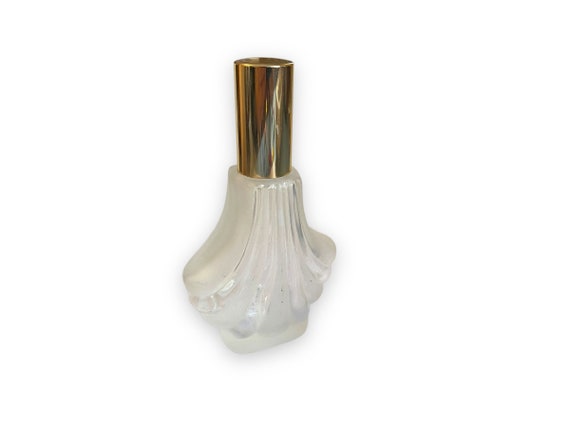 VINTAGE: Small Frosted Glass Perfume Bottle Shiny… - image 2