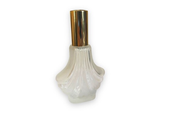 VINTAGE: Small Frosted Glass Perfume Bottle Shiny… - image 3