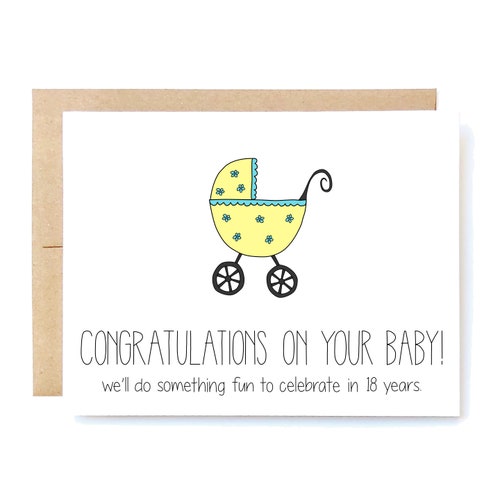 Funny New Baby Card Pregnancy Card New Baby Card 18 - Etsy Funny New Baby Card Pregnancy Card New Baby Card 18 - Etsy