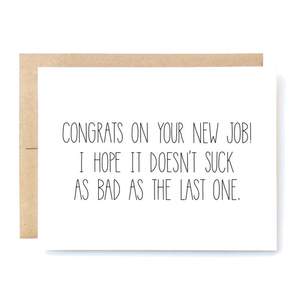 Funny New Job Congratulations - New Job Card - New Job Congrats - Congrats on Your New Job.