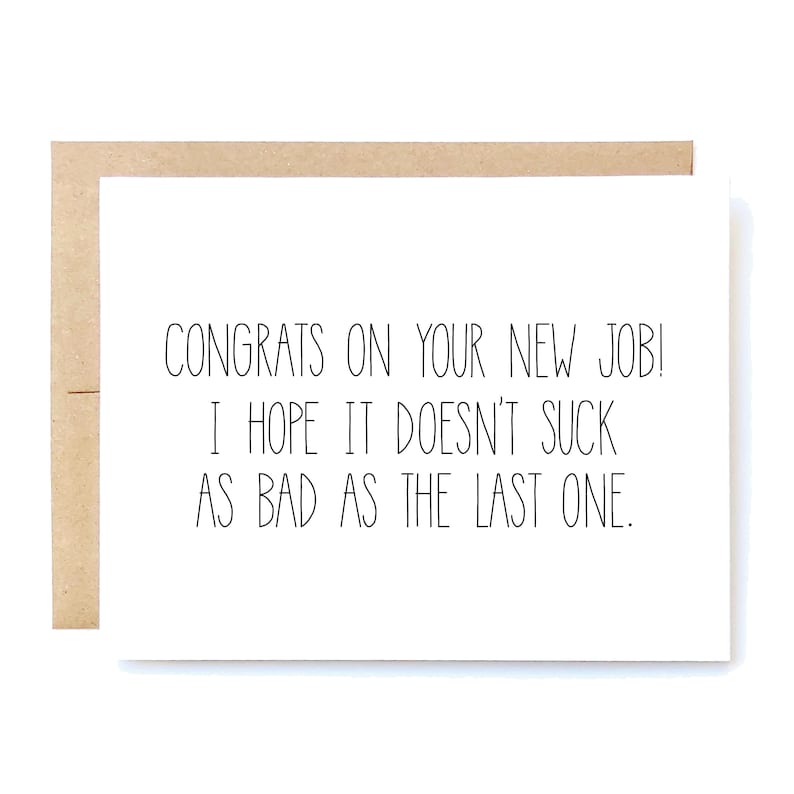 Funny New Job Congratulations New Job Card New Job Congrats Congrats on Your New Job. image 1
