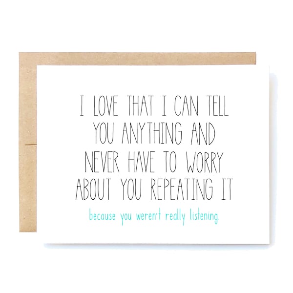 Funny Anniversary Card – Listening Love Card for Husband/Boyfriend