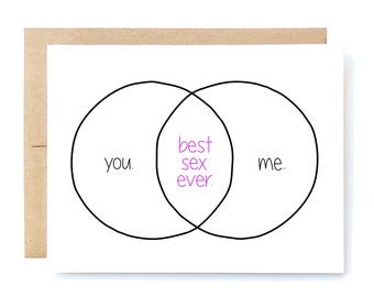 Funny Love Card - Anniversary Card - Valentines Day Card - Card for Husband - Card for Wife - Best Sex Ever.