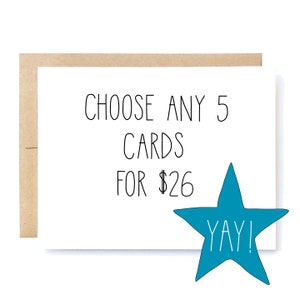 5 Pack of Cards - Discount Card Set - Card Pack.