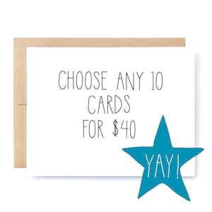 Card Set - Discount Greeting Card Bundle - 10 Pack of Cards.