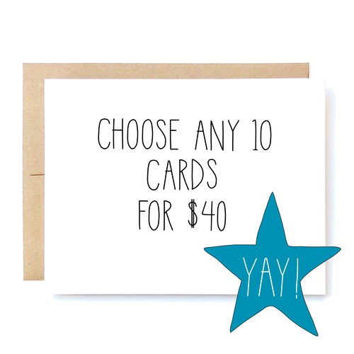 Card Set - Discount Greeting Card Bundle - 10 Pack of Cards.