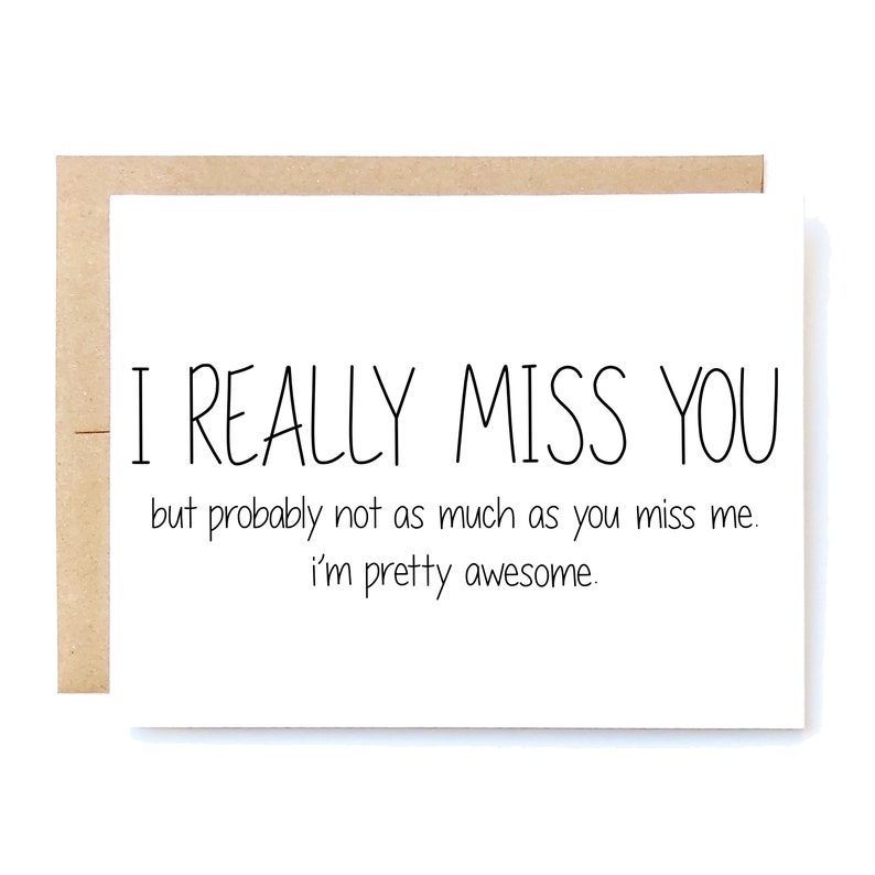 Funny I Miss You Card Missing You Card I Really Miss You. image 1