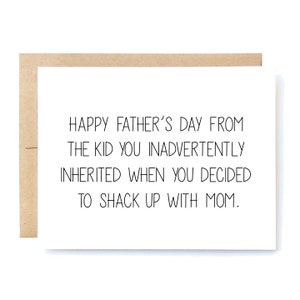 Funny Father's Day Card for Step Dad -  Stepdad Card - Card for Stepdad - Inadvertently Inherited.