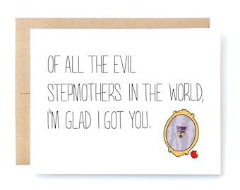 Funny Mother's Day Card for Stepmother - Card for Stepmom - Stepmother Card - Evil Stepmother.