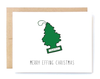 Funny Christmas Card - Holiday Card - Christmas Card - Merry Effing Christmas.