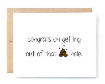 Funny New Job Congratulations - New Job Card - Shit Hole.