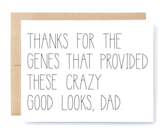 Tarjeta del Día del Padre - Tarjeta del Día del Padre - Tarjeta para papá - Gracias por los genes.