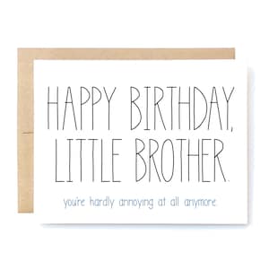 Funny Birthday Card Birthday Card for Brother Brother Birthday Card Little Brother. image 1