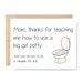 Funny Mother's Day Card - Mothers Day Card - Big Girl Potty. 