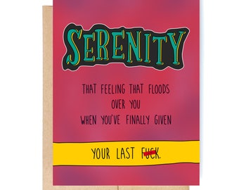 Sympathy Card - Feel Better Card - Card for Friend - Serenity.