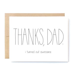 Funny Father's Day Card Father's Day Card Fathers Day Card Thanks Dad I'm Awesome. image 1