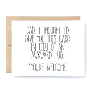 Father's Day Card. Awkward Hug. Funny Fathers Day. Dad Birthday Card. image 1