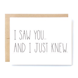 Love Card Anniversary Card Valentines Day Card Boyfriend Card Girlfriend Card I Just Knew. image 1