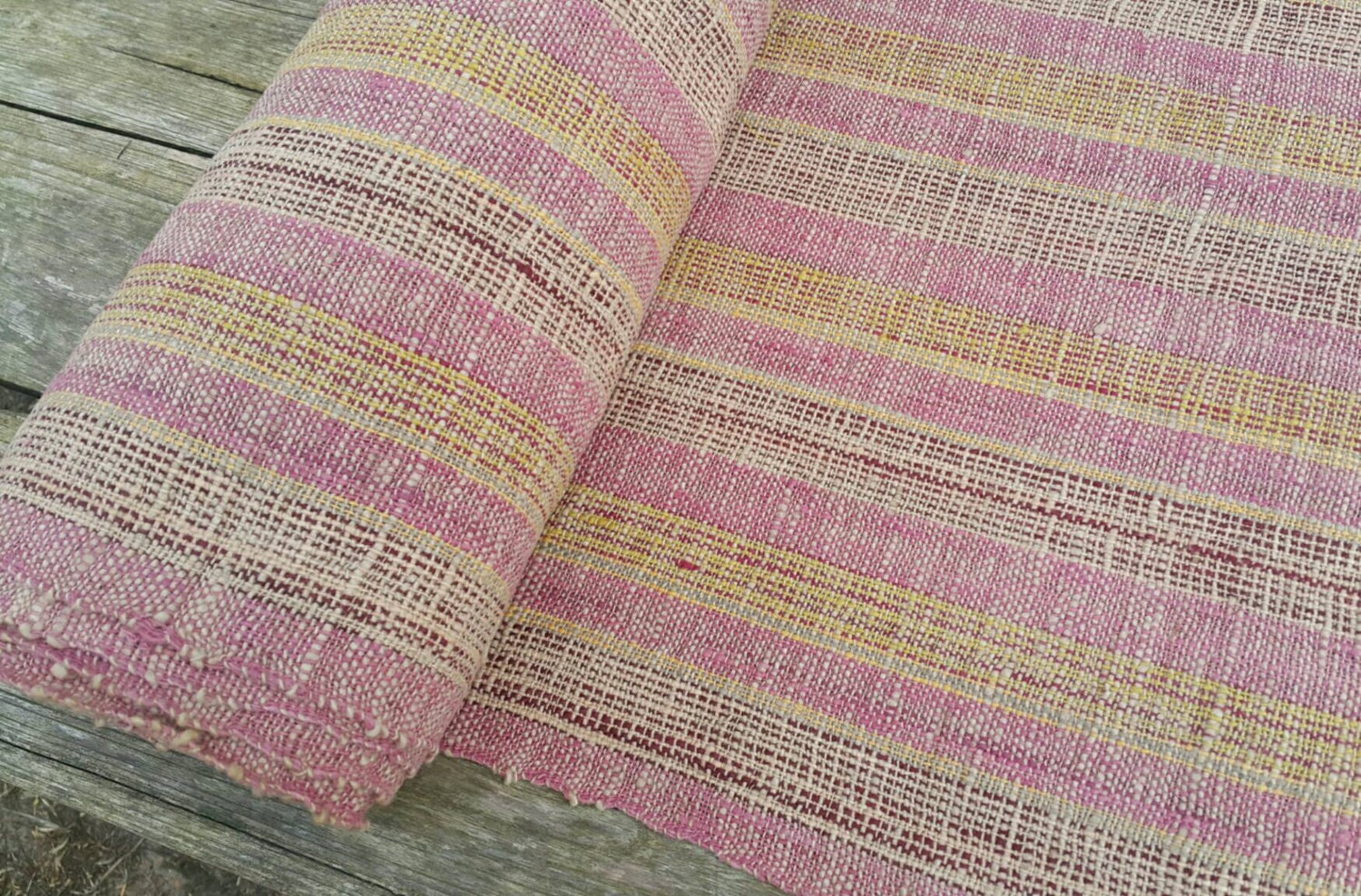 hand woven natural dyed cotton fabric by the meter HTH18 Etsy