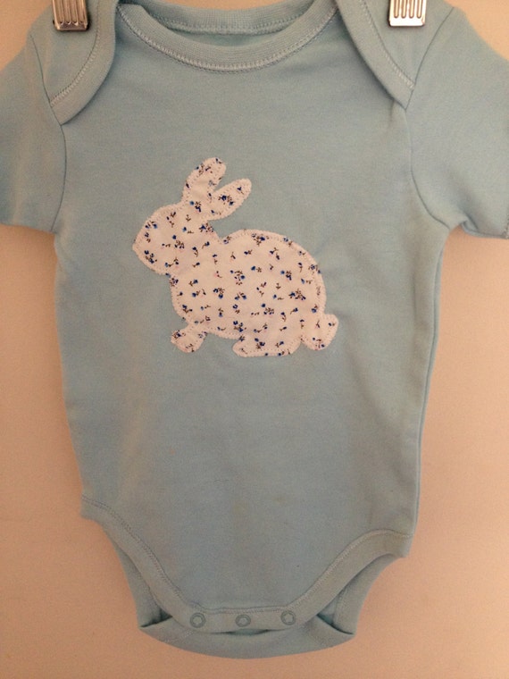 Items similar to Baby Boy Girl Onepiece Onesie Rabbit Floral Handmade